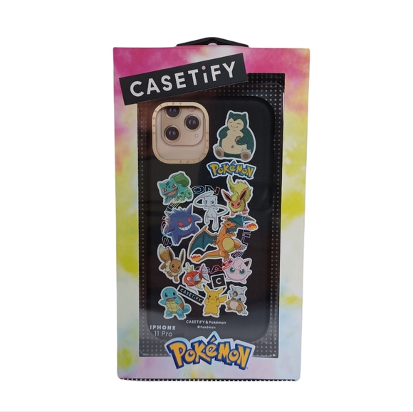 Casetify iphone11Pro Pokemon Leather Case Sticker Swirl Cover - NEW